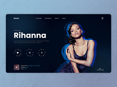 Top Music (Home Page) design graphic design music ui uxdesign website