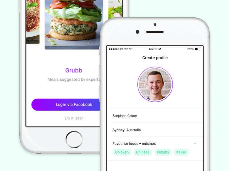 Grubb app by Stuart Regan on Dribbble