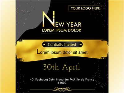 invitation 2021 ad black design event events facebook post figma flyer gold instagram post invitation new year post wish