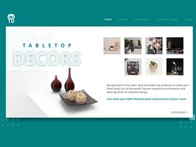 Tabletop Decors Splash Screen 2021 branding design figma ui web website
