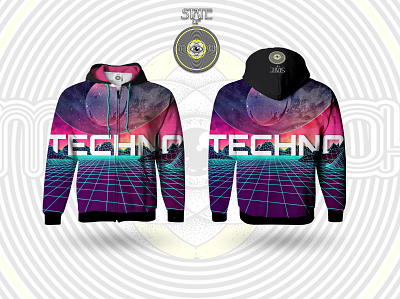 techno branding clothing design logo popart techno vaporwave