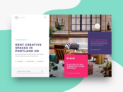 Nxt Industries header landing page sketch startup ui ux web web design website