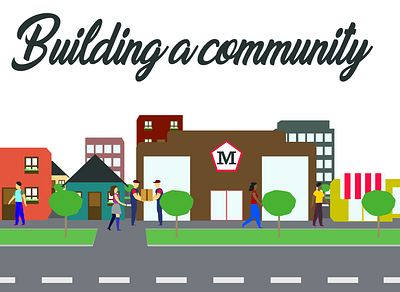 Building Community animation app art design flat graphic design illustration illustrator vector web