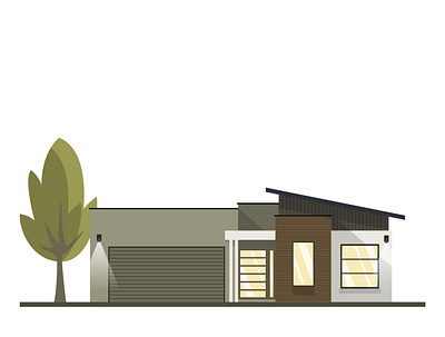 Modern House (Front View) animation app art branding bungalow design flat graphic design home house illustration logo ui