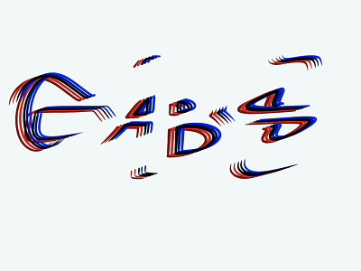 G A B S colored distortion letering