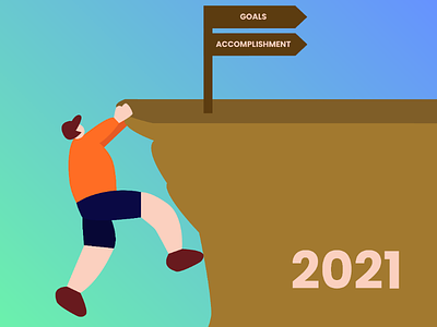 Goals and Accomplishment in 2021 flatcharacter flatdesign happynewyear hiking