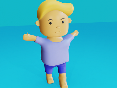 3D Illustrator Character - Chubby Learn to Walk