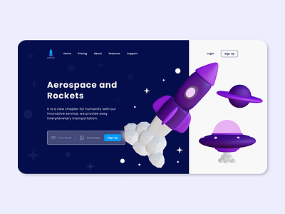UI Design: Aerospace and Rockets Landing Page
