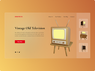 UI Design: Vintage Old Television design landing page retro television tv ui ui design uiux user experience user interface ux design ux research vintage web web design