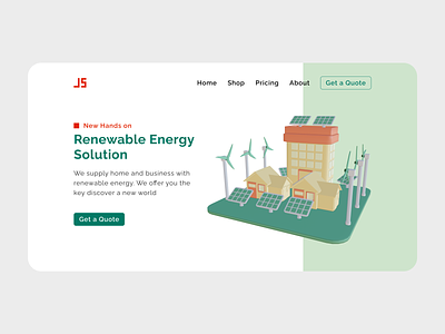 UI Design: Renewable Energy Solution Landing Page