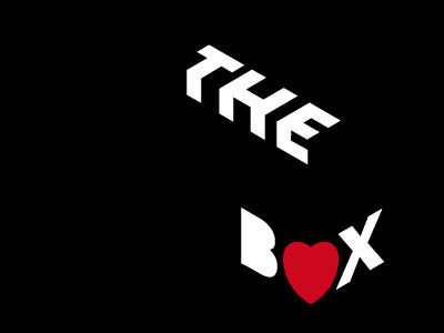 The Box 3 black heart logo red typography white