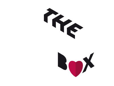 The Box 5 black box heart logo red typography white