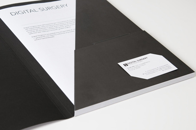 Digital Surgey folder bianconero blackwhite card cartella portadocumenti corporate identity design digital surgery folder graphic design logo
