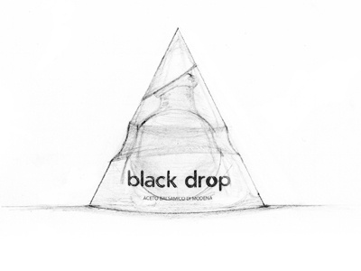 Blackdrop016 Rough B balsamic vinegar bottle rough sketch