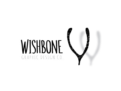 Wishbonelogo handcrafted identity logo shadow sketch wishbone