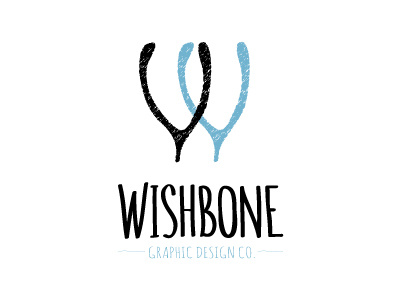 Wishbonelogo2 handcrafted identity logo shadow sketch wishbone