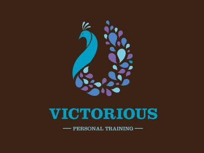 Victoriouslogo bird fitness identity logo peacock victorious