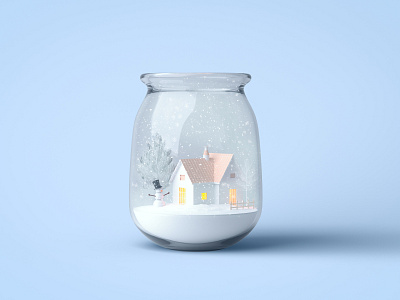 Winter is coming! 3d affinity building buildings cold design fog glass ice illustration isometric light snow snowman tree winter
