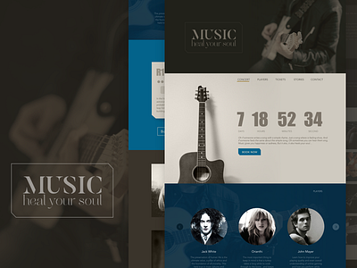 Music heals your soul Concert charity concert guitar landing page music web design