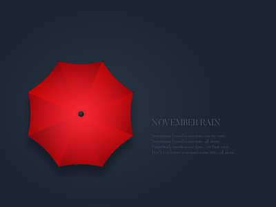 November Rain art design illustration rain red umbrella