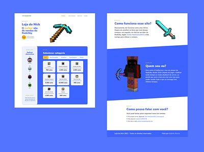 Loja do Nick minecraft minimal store ui uidesign web webdesign website