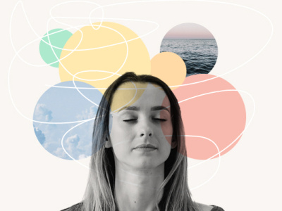 Mindfulness artwork collage design illustration magazine