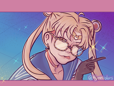 Don't Panic! Sailor Seven is here boy digital art digital illustration fanart illustration sailor moon videogame