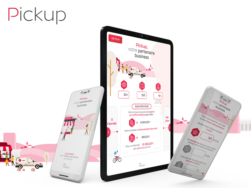 Pickup - Application d'aide à la vente graphic design mobile first ui design