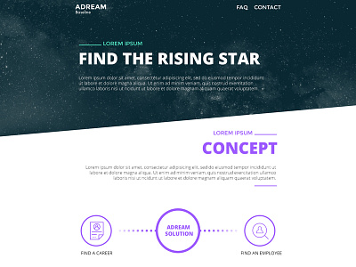 Adream landing ui design