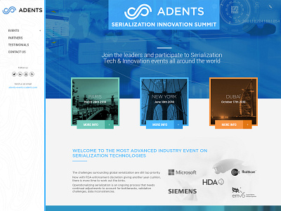 Adents - Serialization Innovation Summit ui design website