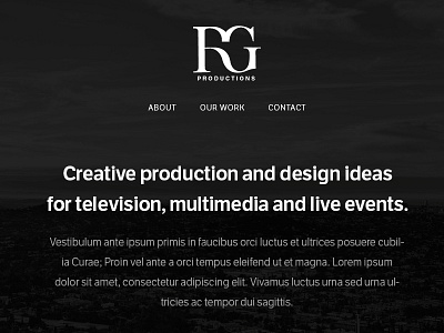 RGProductions landing one pager producer