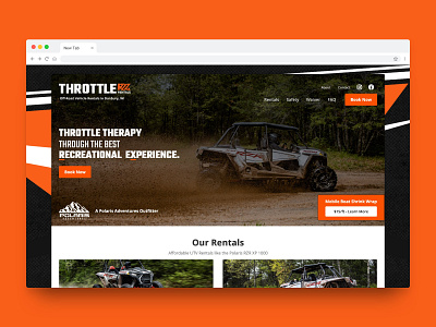 Throttle RX Rentals - Website design landing page navigation typography ui uidesign ux web design website