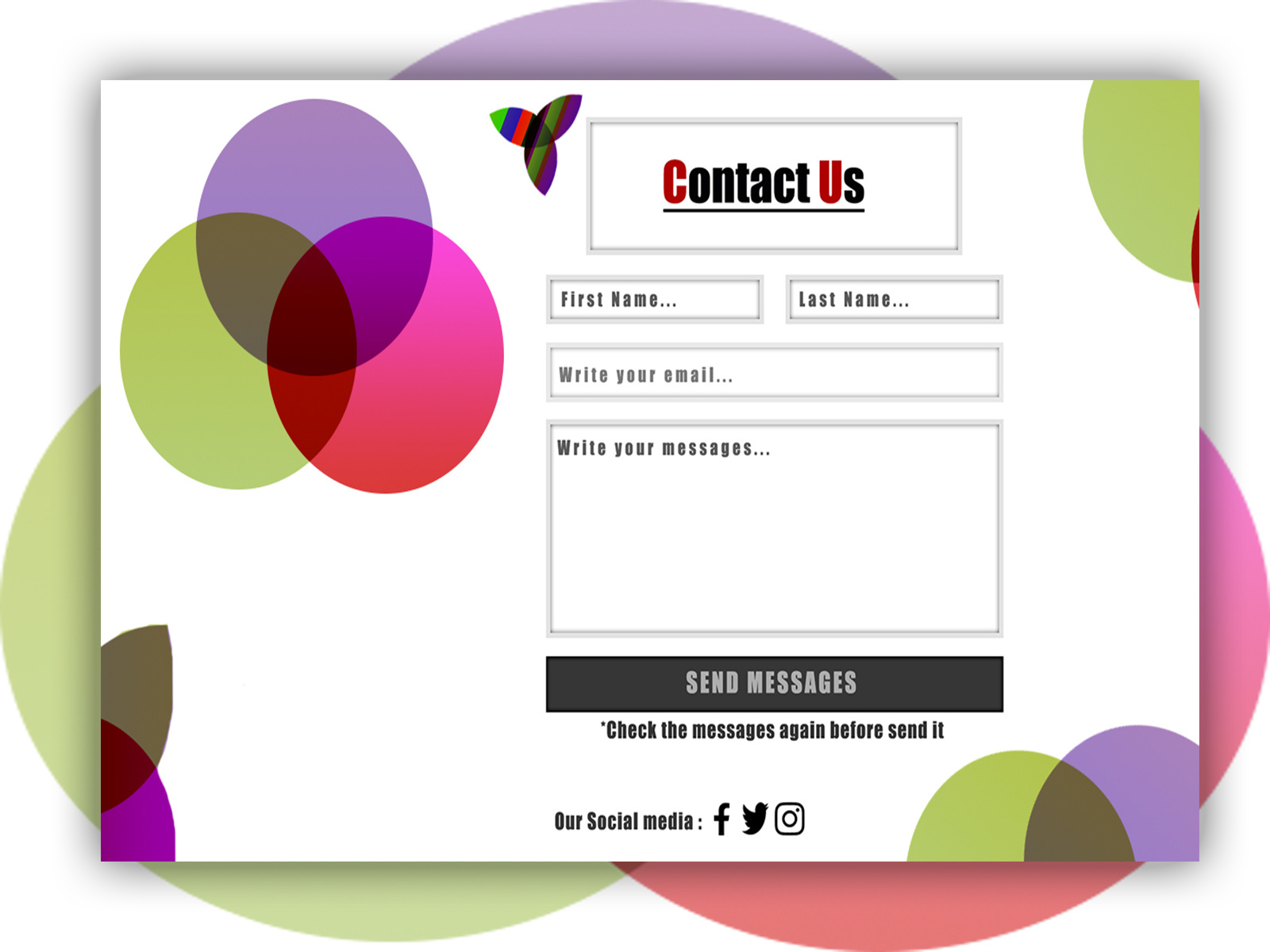 colorful contact us design by Fatih Akmal Hibatullah on Dribbble