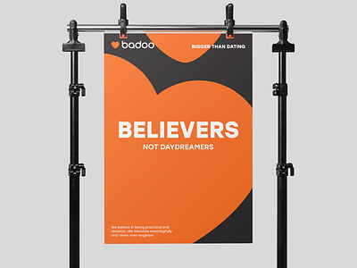 Believers not Daydreamers badoo heart poster print typography