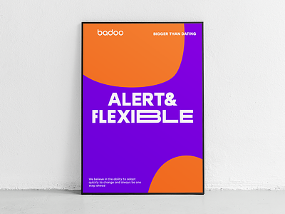 Alert & Flexible badoo heart poster print typography