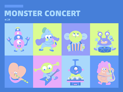 Monster Concert character design concert design flat flat illustration illustration monster music vector vector illustration