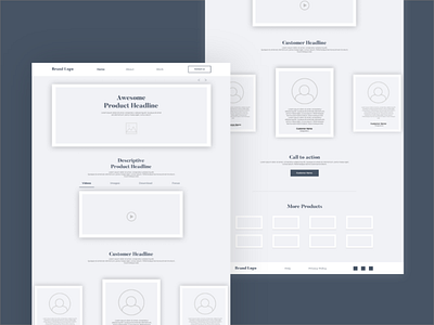 Wireframe | Landing Page | Low Fidelity Wireframe design ui uiux ux web wireframe