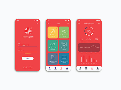 Health Goals | Mobile App UI | UI Design design graphic design mobile app design mobile app ui ui uiux