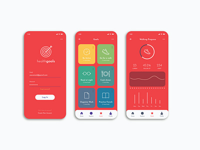 Health Goals |  Mobile App UI | UI Design