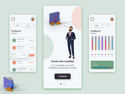 Track Your Earnings | Mobile App Design | UI Design 3d design graphic design ui uiux