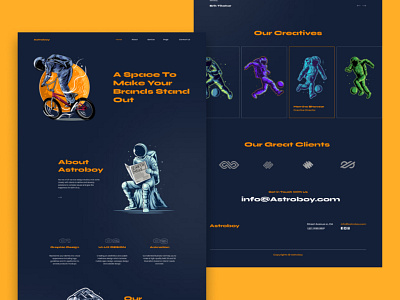 Astroboy | Creative Agency Landing page branding design graphic design illustration ui uiux ux vector