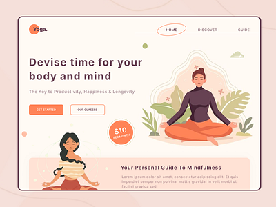 Yoga Landing Page - Meditation Website appui design figma graphic design landingpage logo uiux website yogawebpage