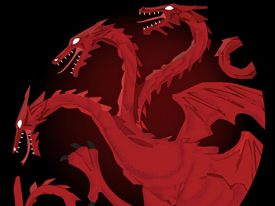 Game of Thrones - Targaryen Sigil daenerys dragons flat design game of thrones khaleesi targaryen