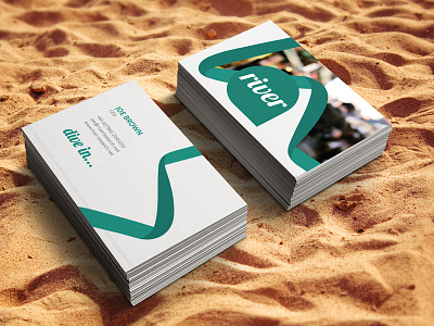 River business cards 2016 2016 business cards design flat graphics logo market research ribbon river