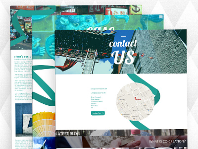 River Research - Website Design internal clean colour design flat map research ribbon river travel water website world