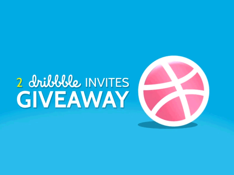 2x Dribbble invites giveaway animation clean dribbble flat giveaway invite motion
