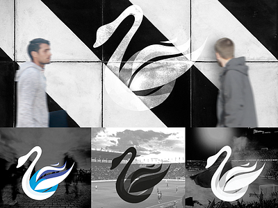 Alternative Swan Logo Designs black and white club colour designs football logo mockup people swan vector