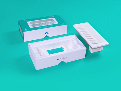 Keen Home Smart Vent Packaging home product packagedesign pulp rigid box smart home technology