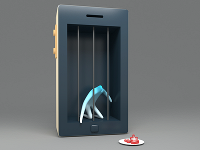 手机监狱 ｜ prison 3d cell phone graphic design illustration mobile prison shimitu