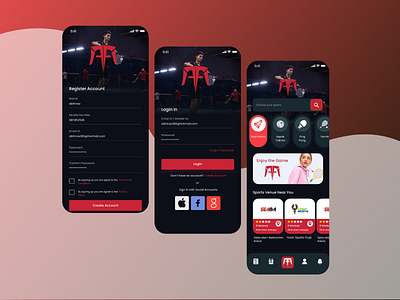 AFA Sports App design